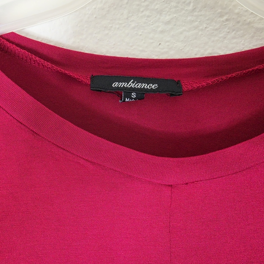 Ambiance Twist Front Crop Tops Lot 2 Red &:Black Long Sleeve Size S - Picture 4 of 13